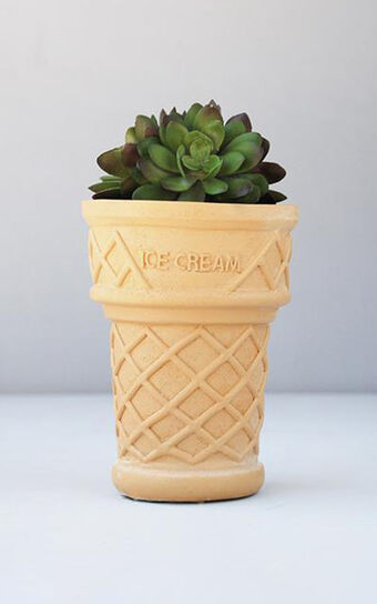 Ice Cream Cone planter in natural