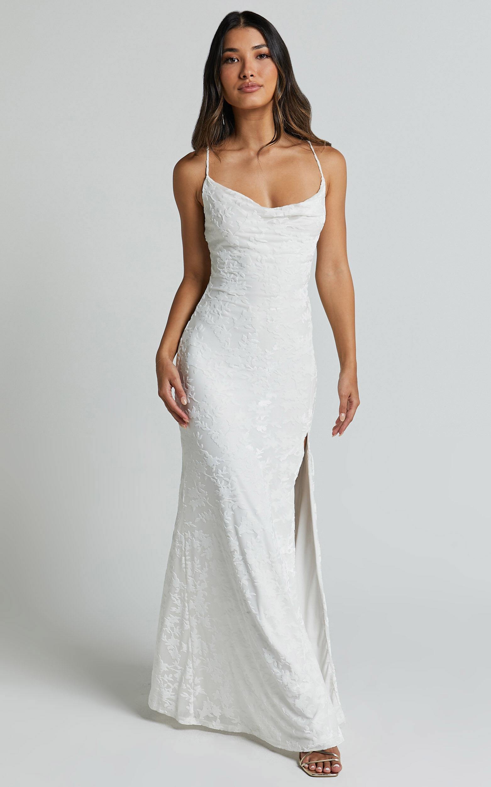 White maxi evening dress online