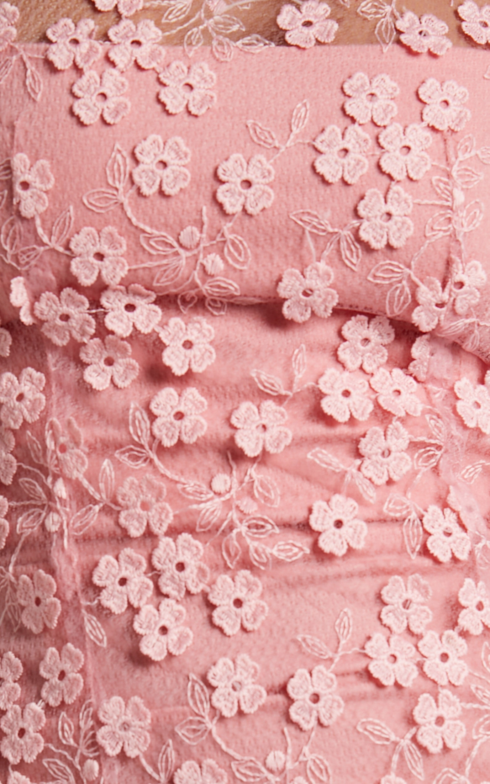 Hazel Midi Dress 3D Flower Net Bodycon Dress in Pink Showpo EU
