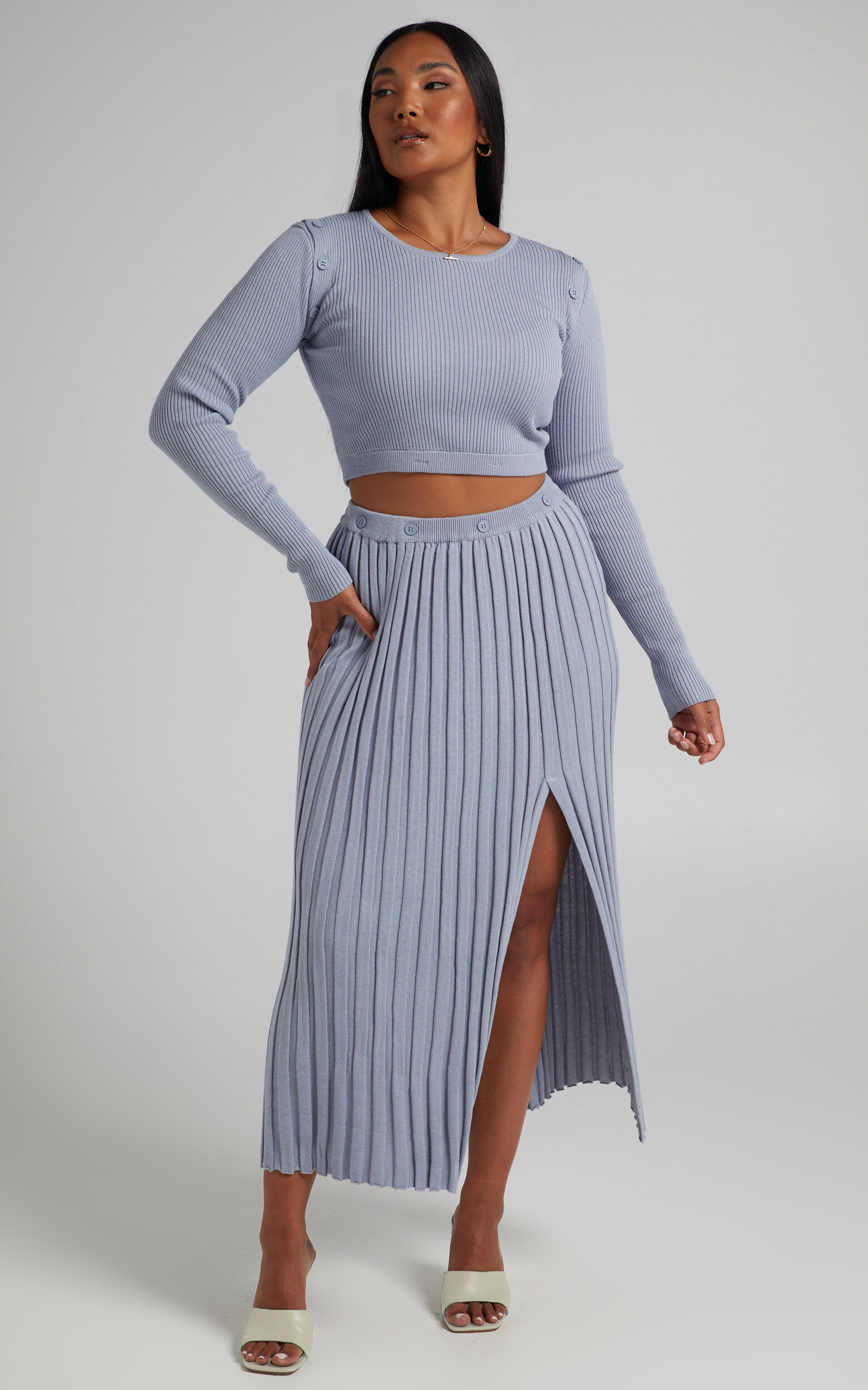 Blue shop knit skirt