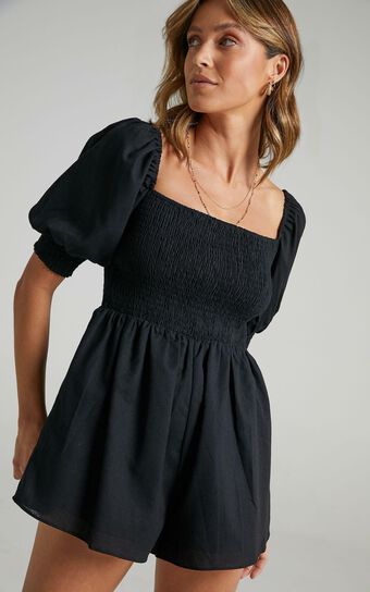 Take Action Playsuit in Black