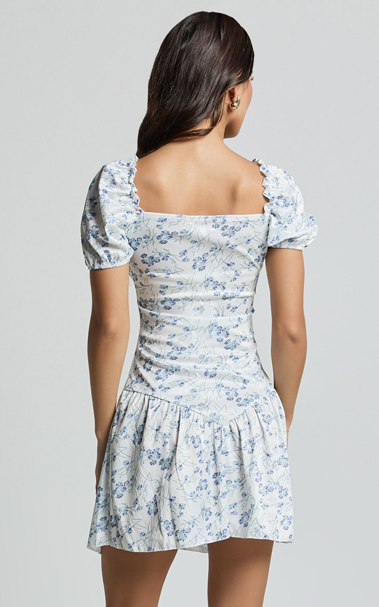 Norma Mini Dress - Sweetheart Short Puff Sleeve Fit and
