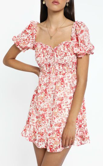 Shona Dress in Red Floral