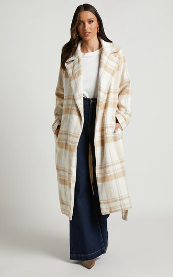 Phagie Coat - Wrap Coat in Cream