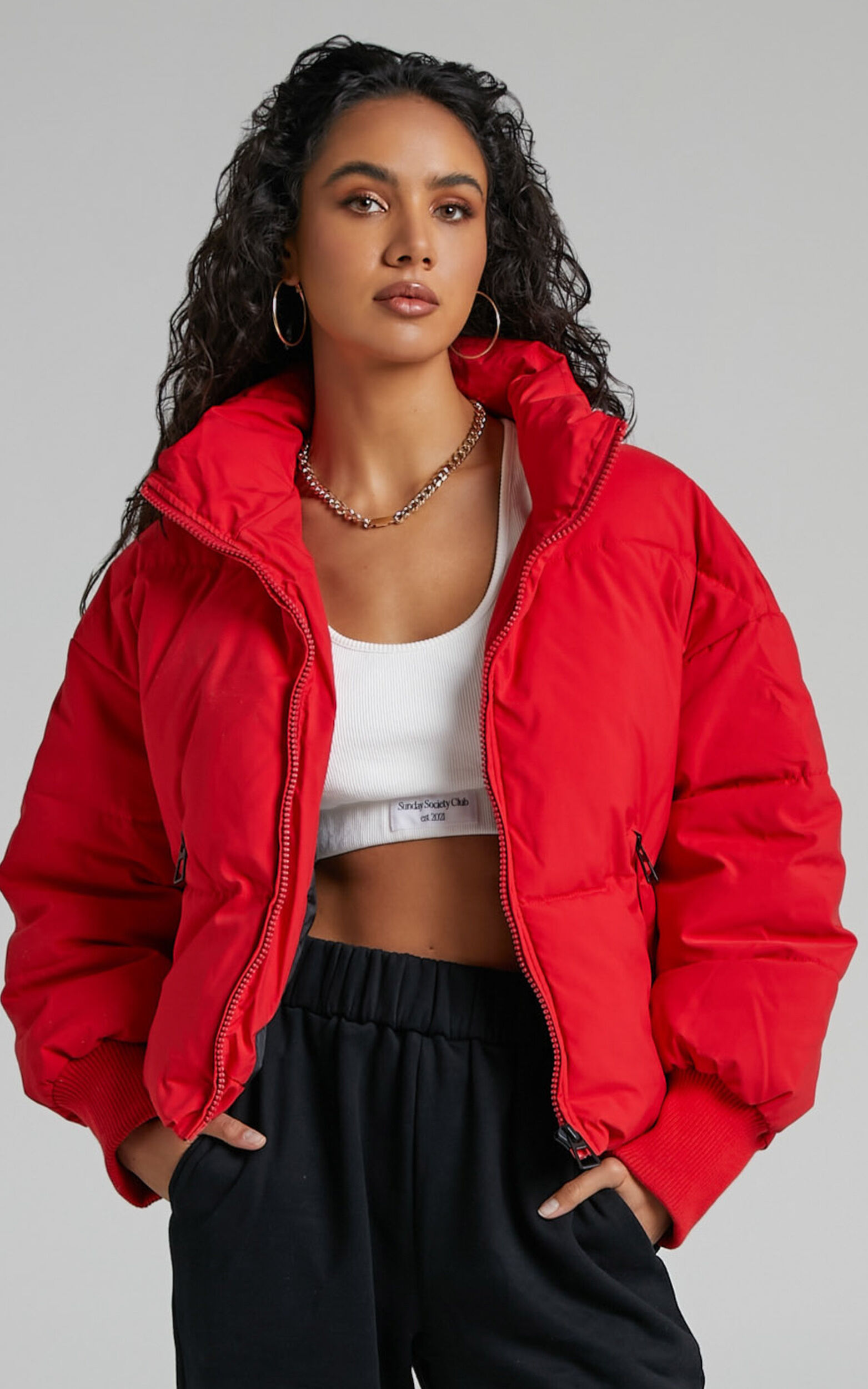 Red puffer coats outlet