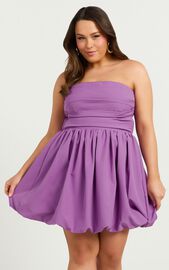 Shaima Mini Dress - Strapless Bubble Hem Dress in Orchid | Showpo