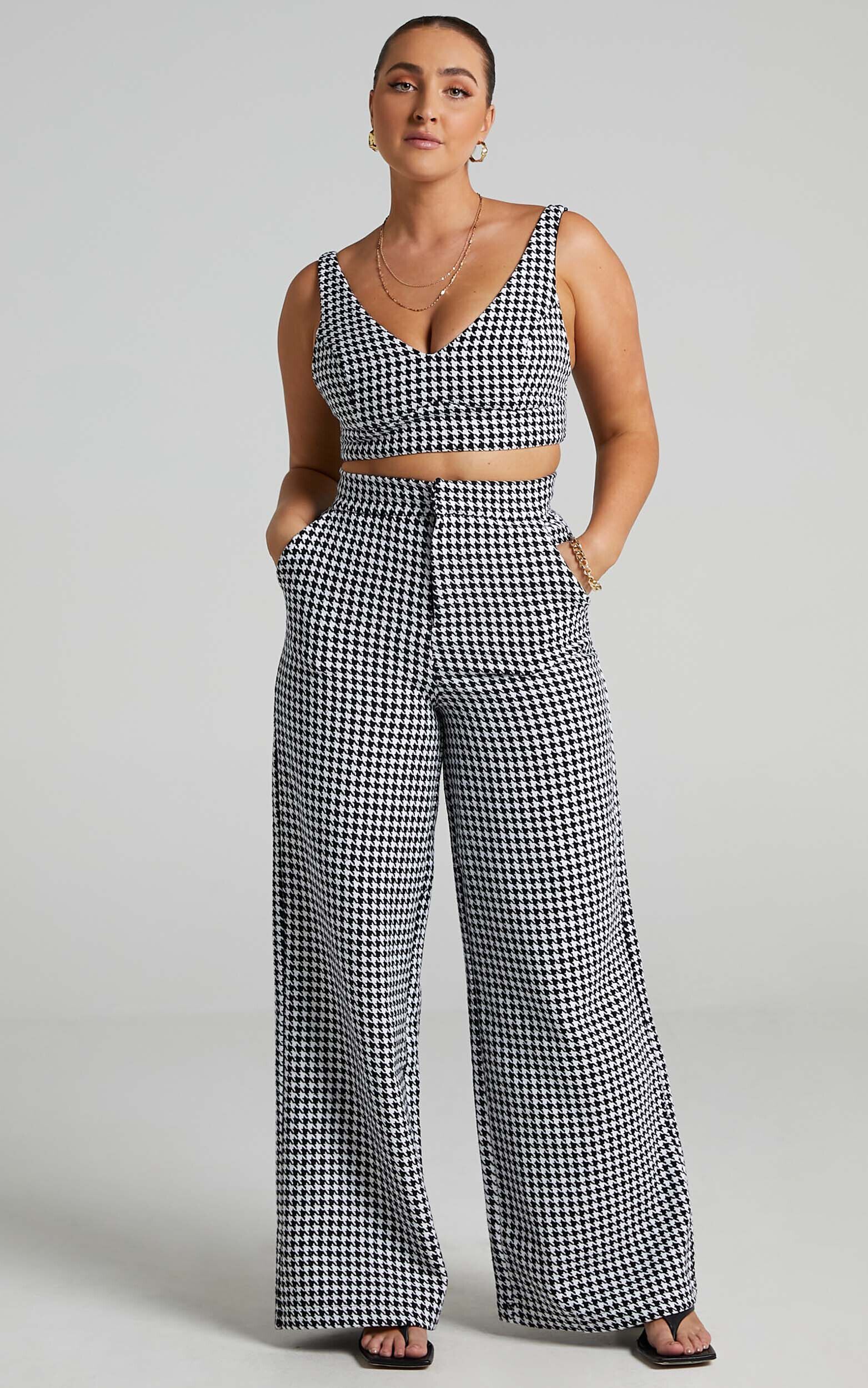 Houndstooth sales cropped pants