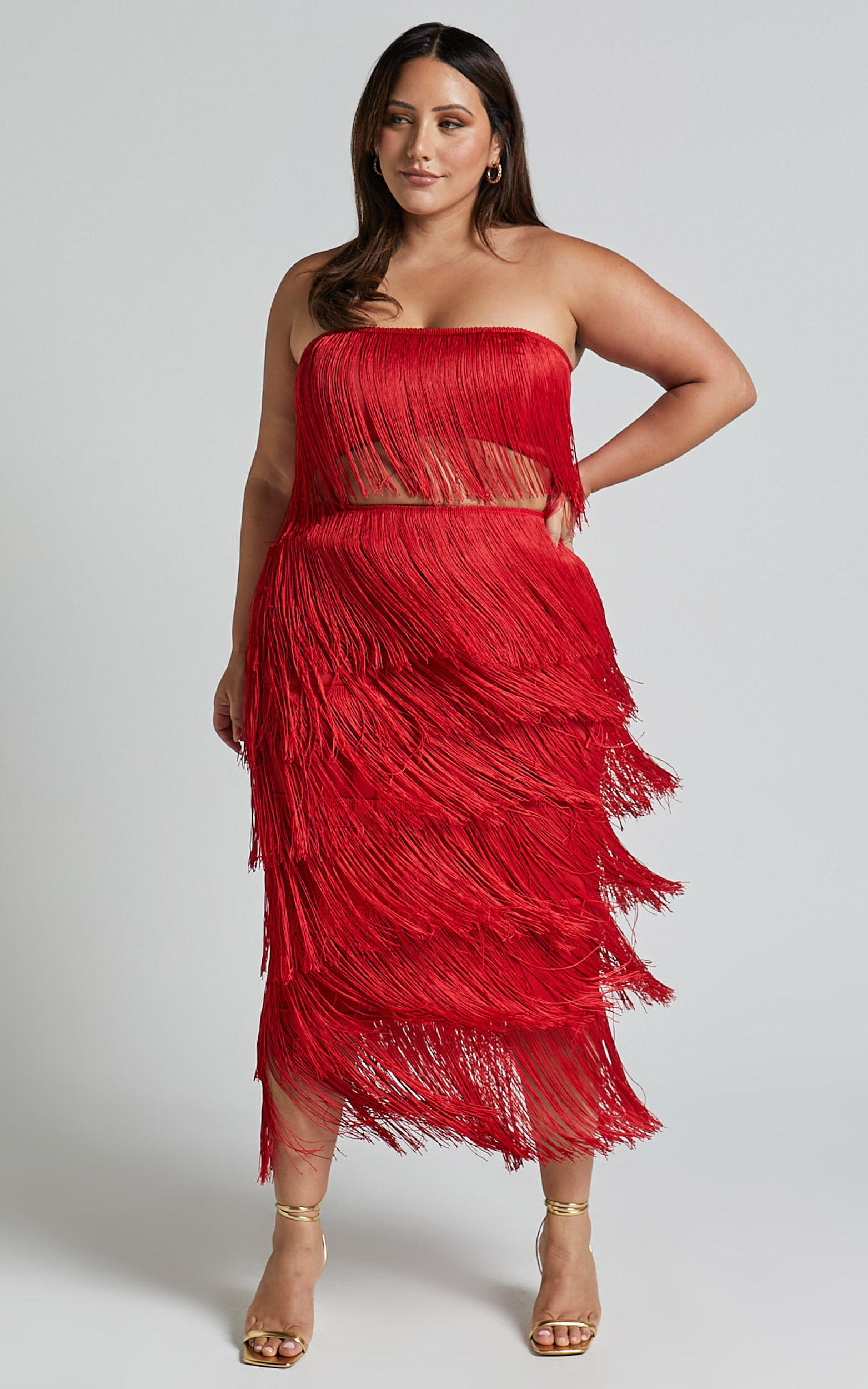 Red tassel co ord 2025