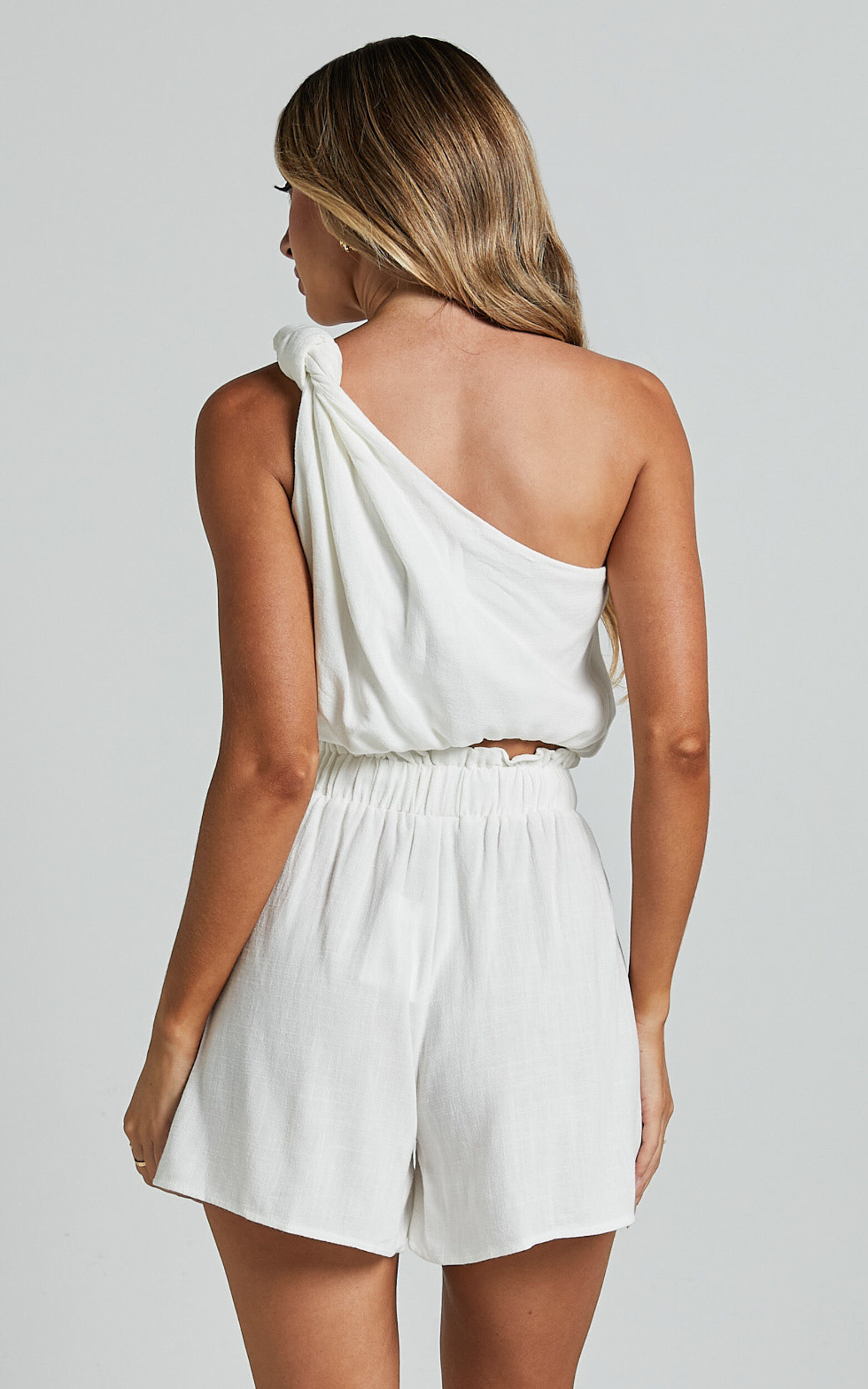 White one piece short set discount