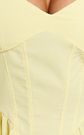Delaila Mini Dress - Strappy Sweetheart Fit and Flare Dress in Lemon ...