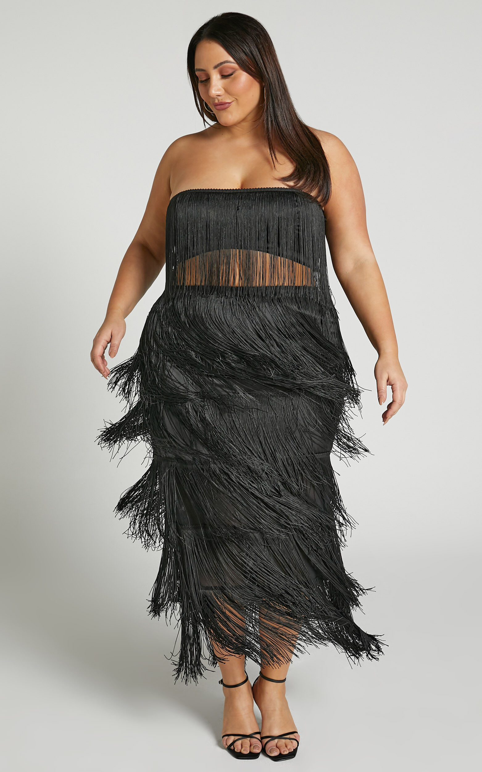 Plus size fringe crop hot sale top