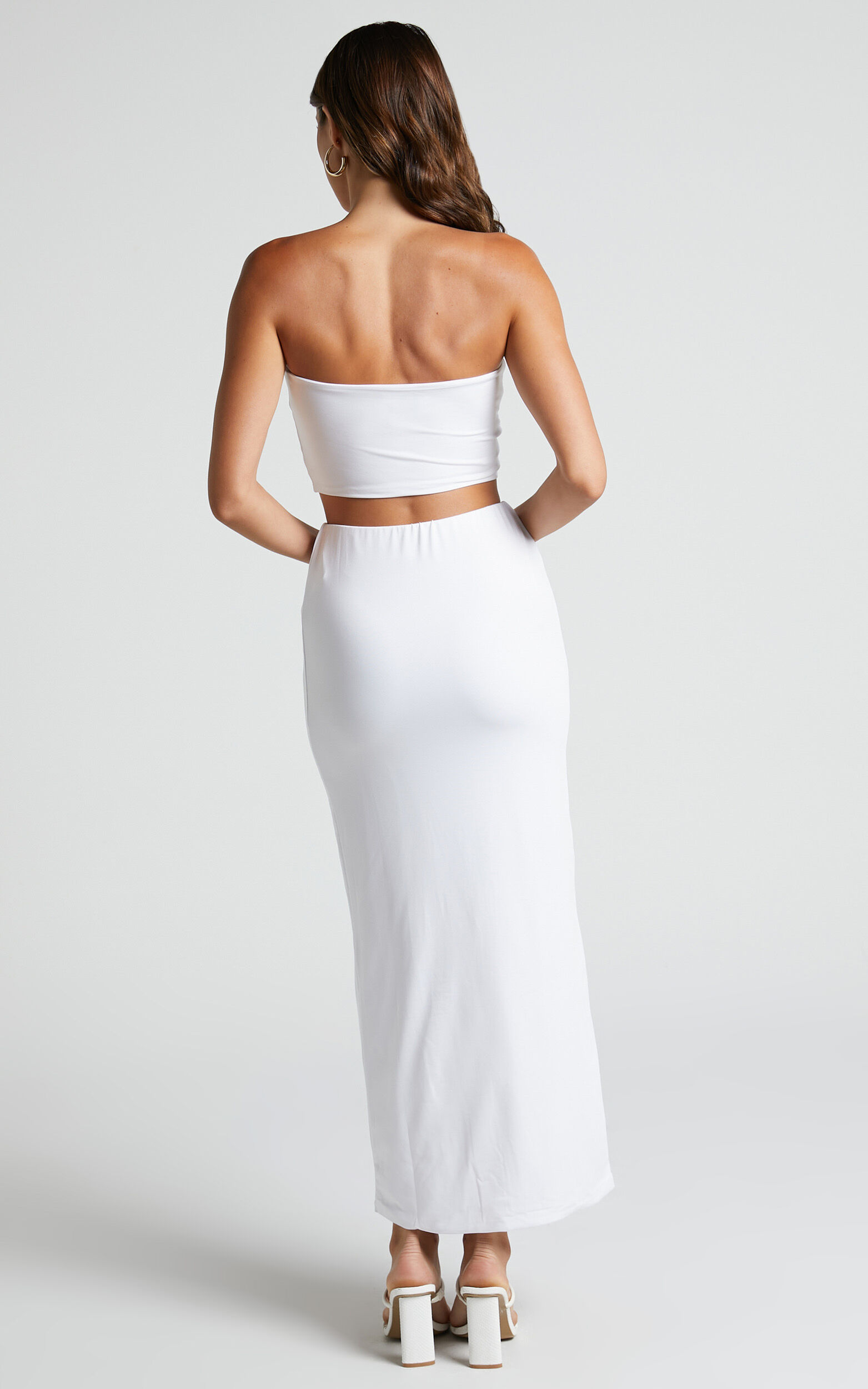 Khirara Two Piece Set - Strapless Bandeau Crop Top and Mini Skirt