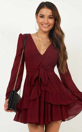 For A Rainy Day Dress In Wine