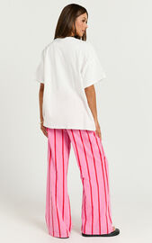 Gladiola Two Piece Set - Amalfi Limone Oversized Tee and Stripe Pant ...