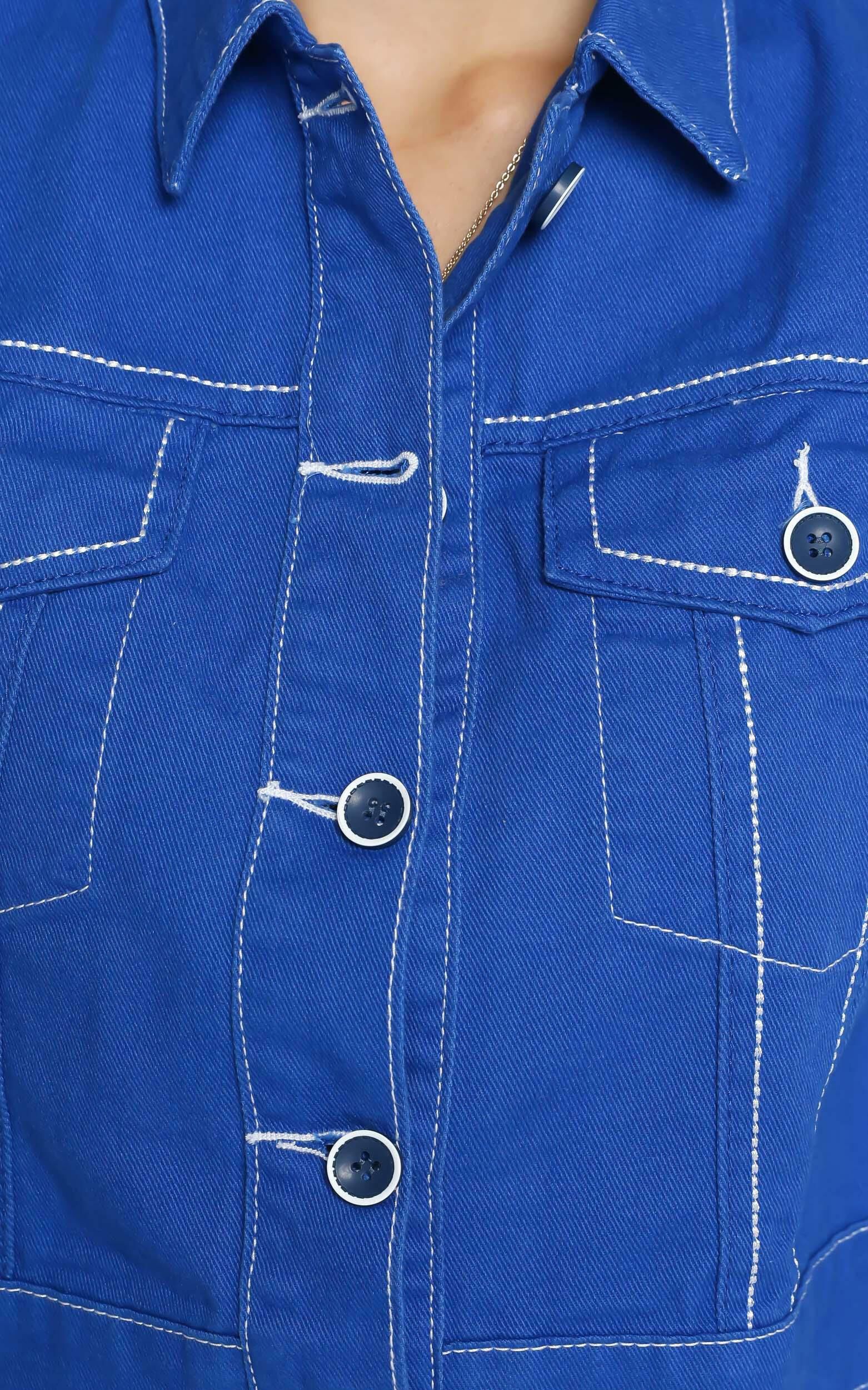 Cobalt blue sales denim jacket