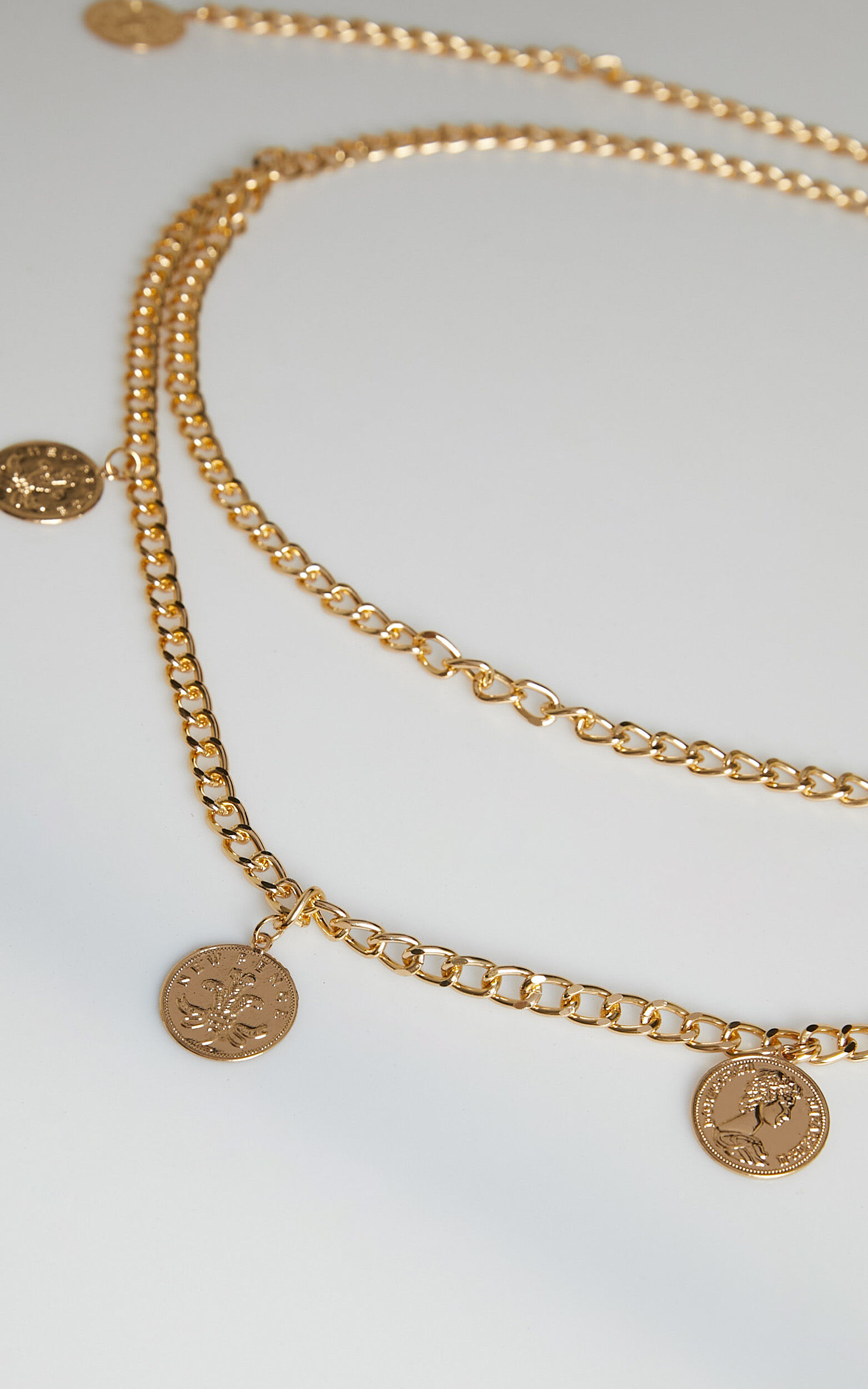 Gold coin chain belt online