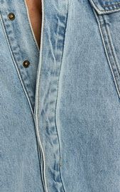 Amalie The Label - Herrera Recycled Cotton Denim Dress in Mid Blue Wash ...