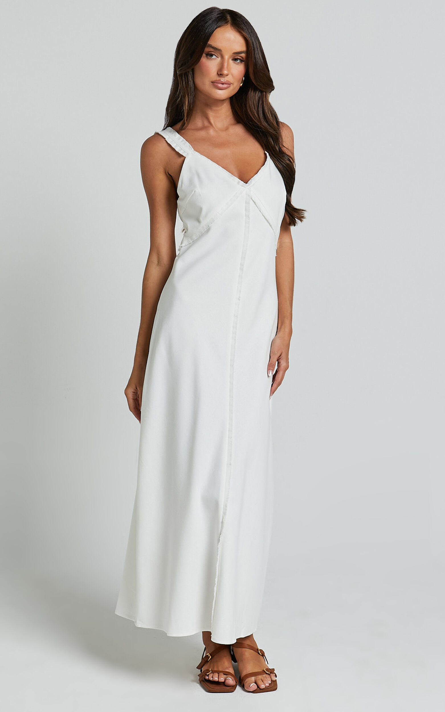Linen midi shift dress cheap