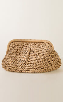 Stephanie Bag - Woven Clutch Bag in Natural