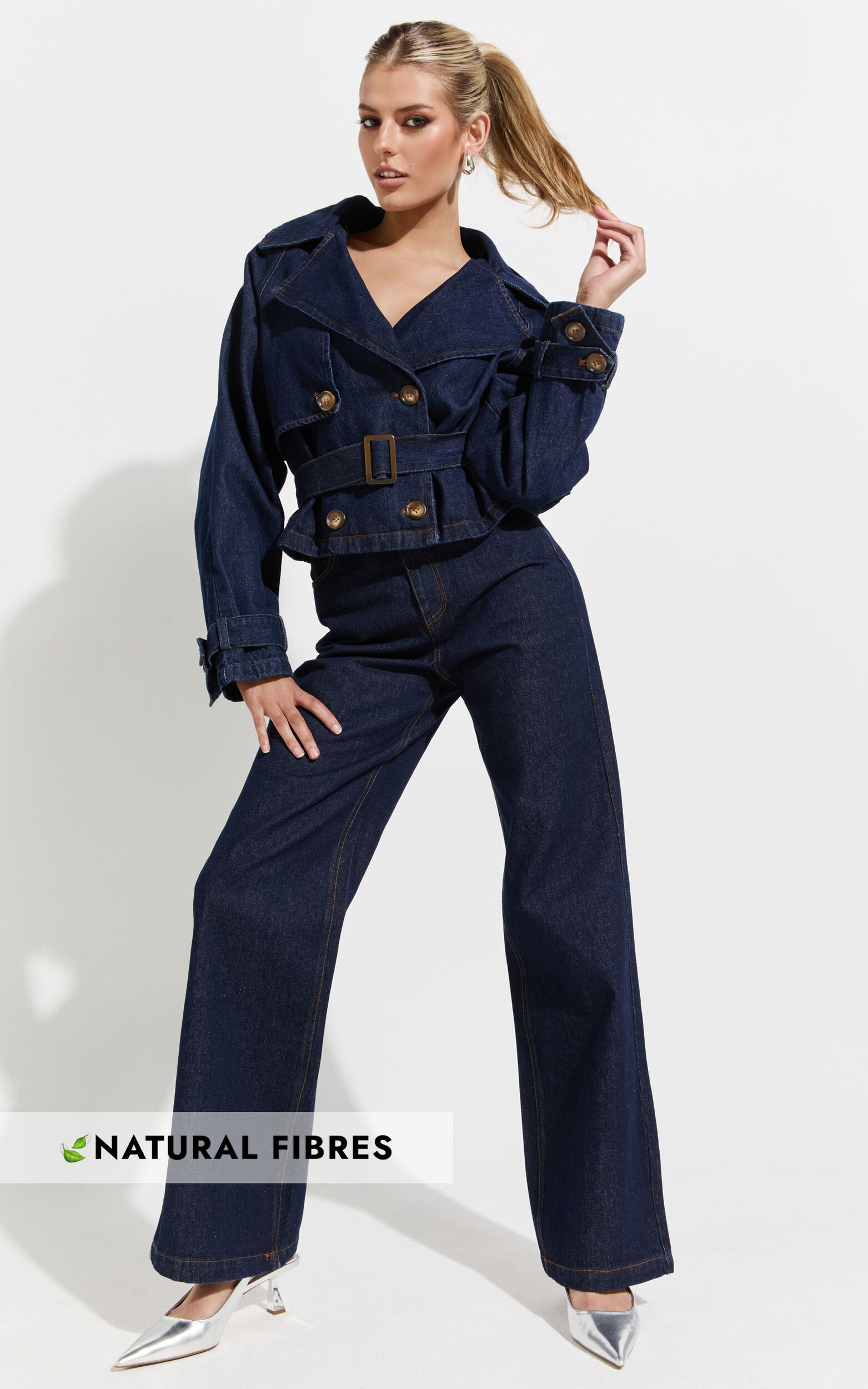 Nolan Jeans - High Rise Straight Leg Contrast Stitch Denim Jeans in Indigo - 06, BLU1