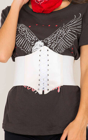 Goosebumps corset belt in white  