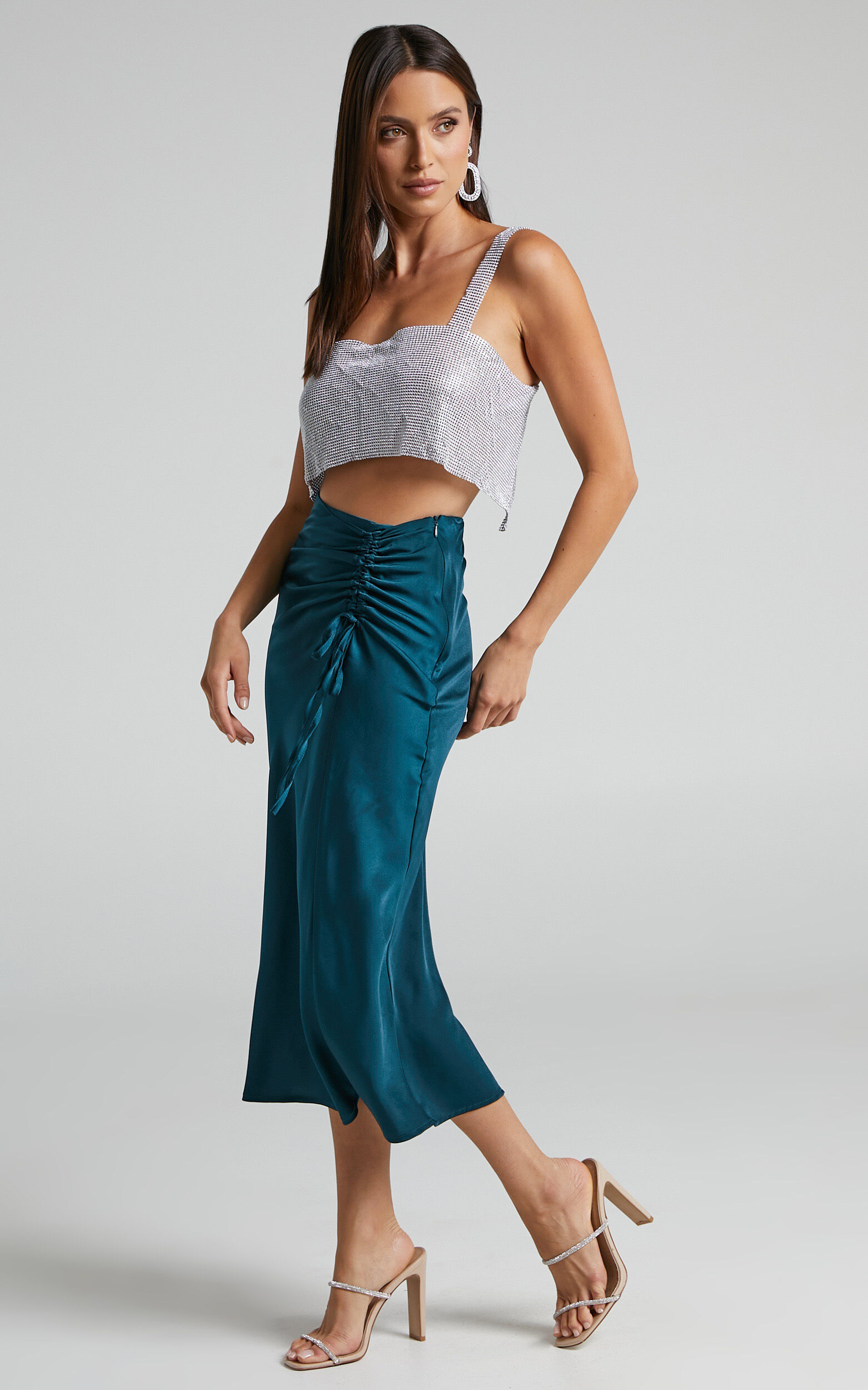 Satin midi skirt 04 on sale