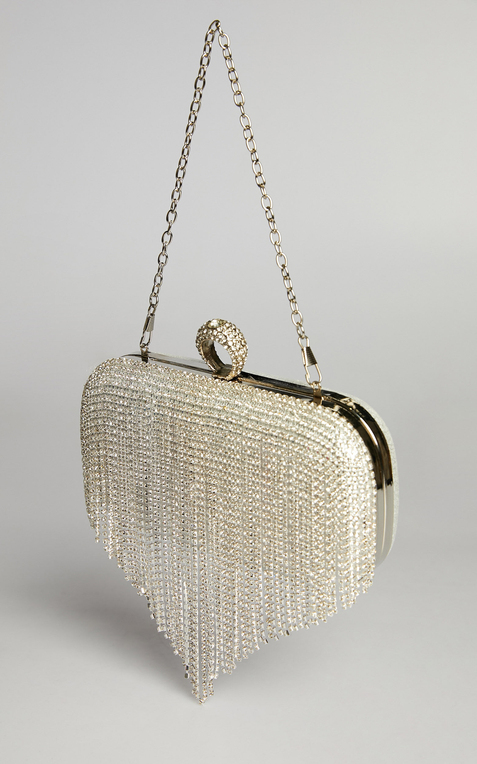 Silver fringe bag top
