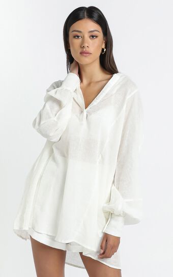 Dawn Shirt Dress in White