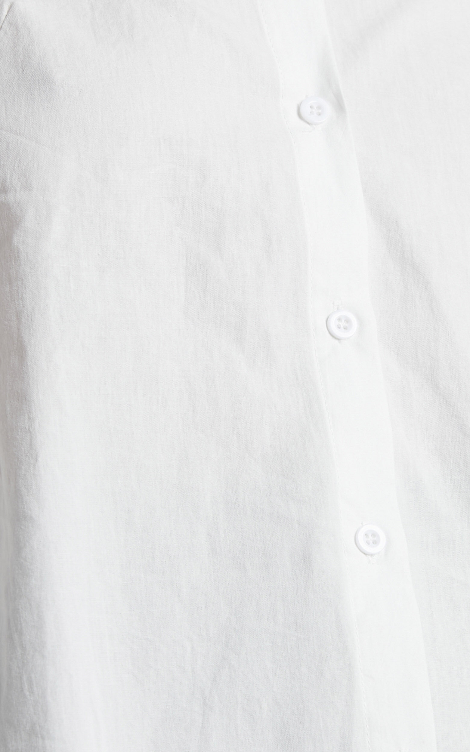 Riggie Shirt - Button Up Flared Sleeve Cotton Shirt in White