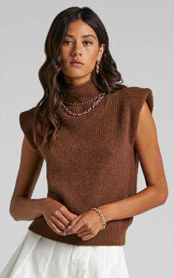Crawford Knit Vest in Chocolate