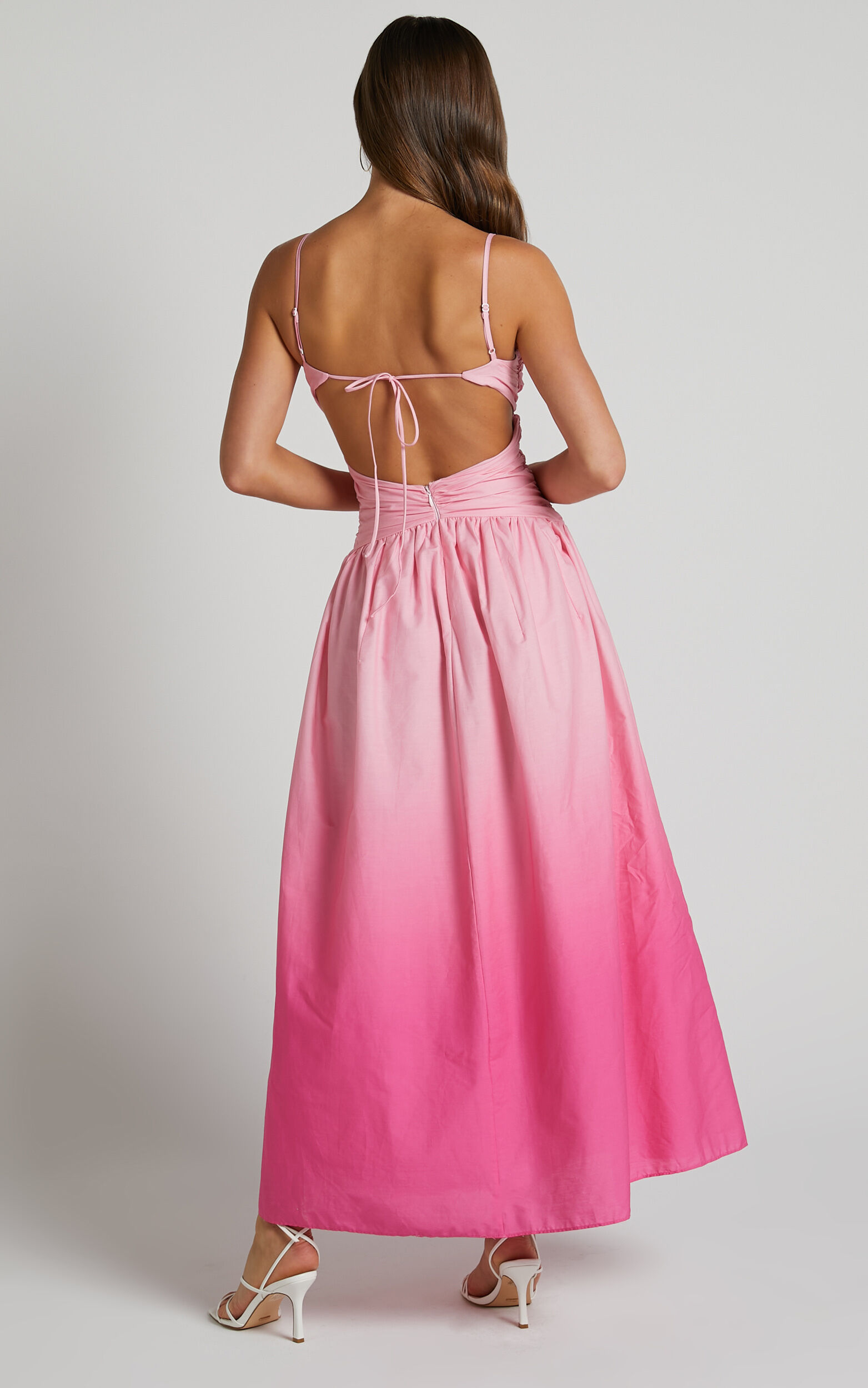 Naked Wardrobe cami strap square neck maxi dress in pink