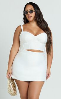 Janice Top - Bustier Crop Top in White