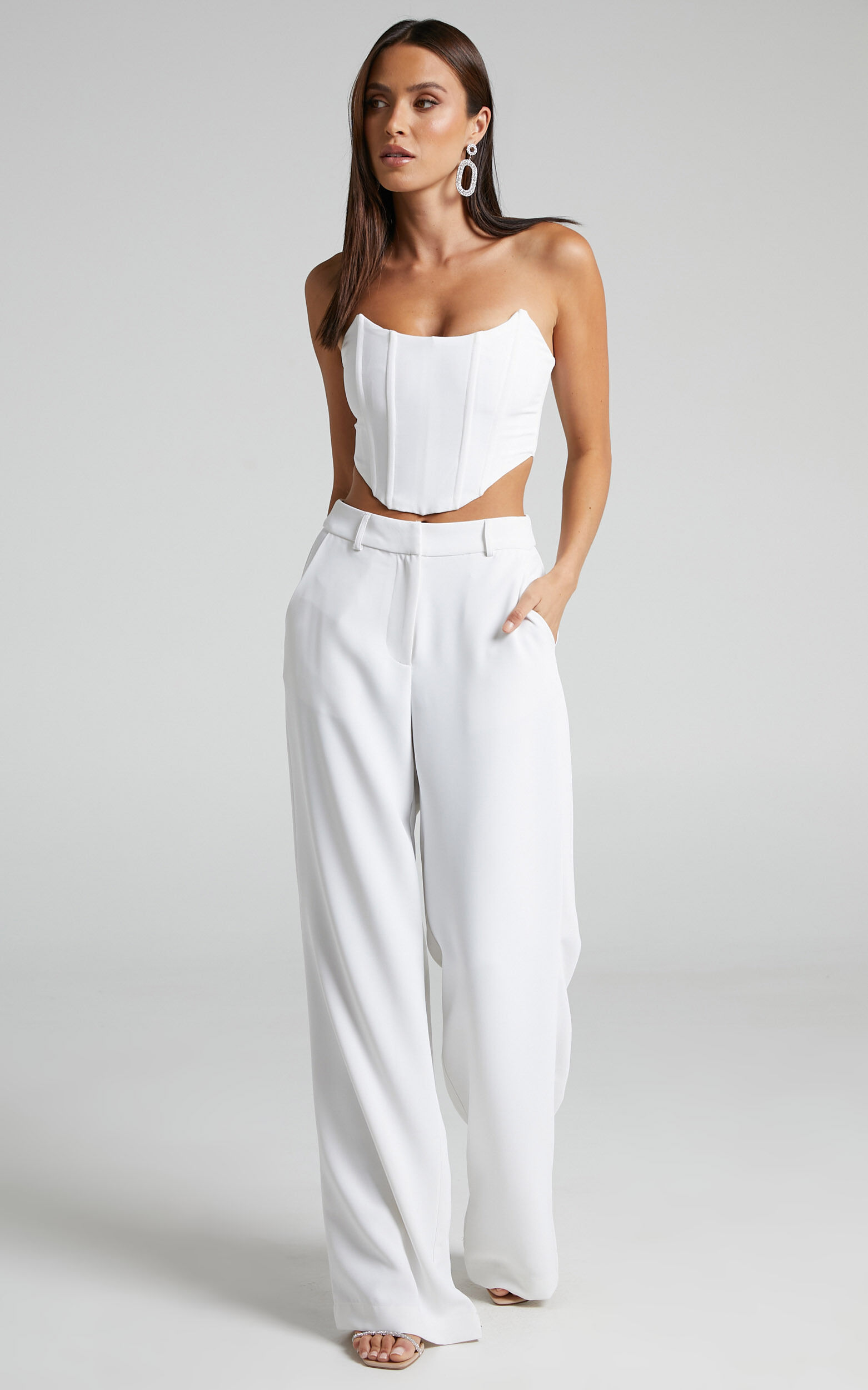 Katirina Top Strapless Corset Bustier Top in White Showpo USA