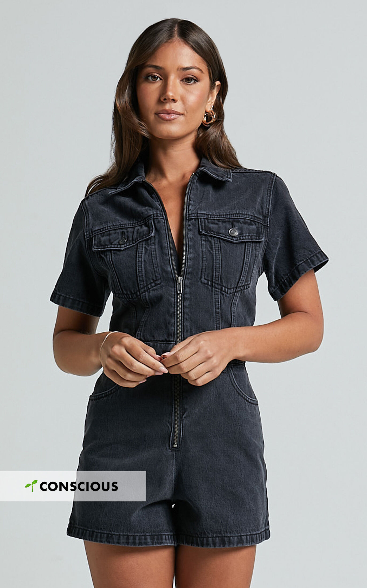 Utility playsuit denim new arrivals