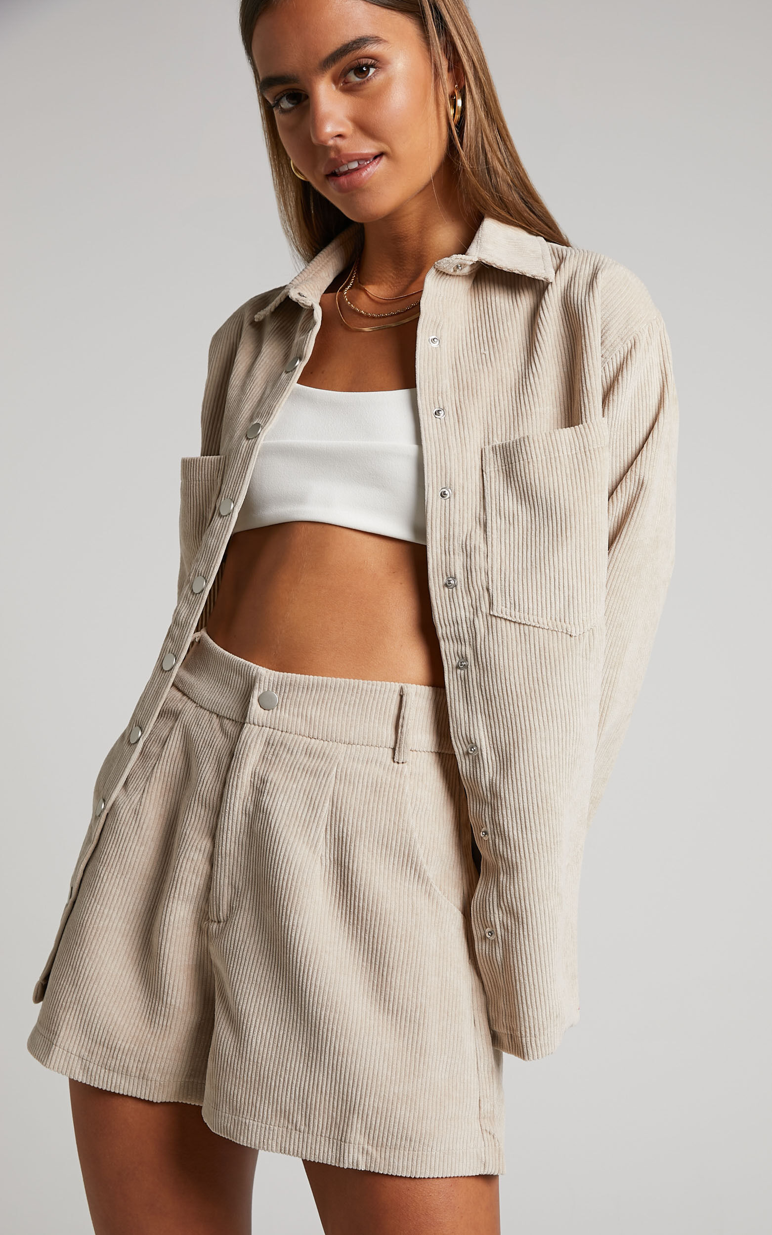 Corduroy shorts womens high waisted sales