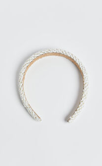 Zora Headband - Tweed Detail Headband in Natural