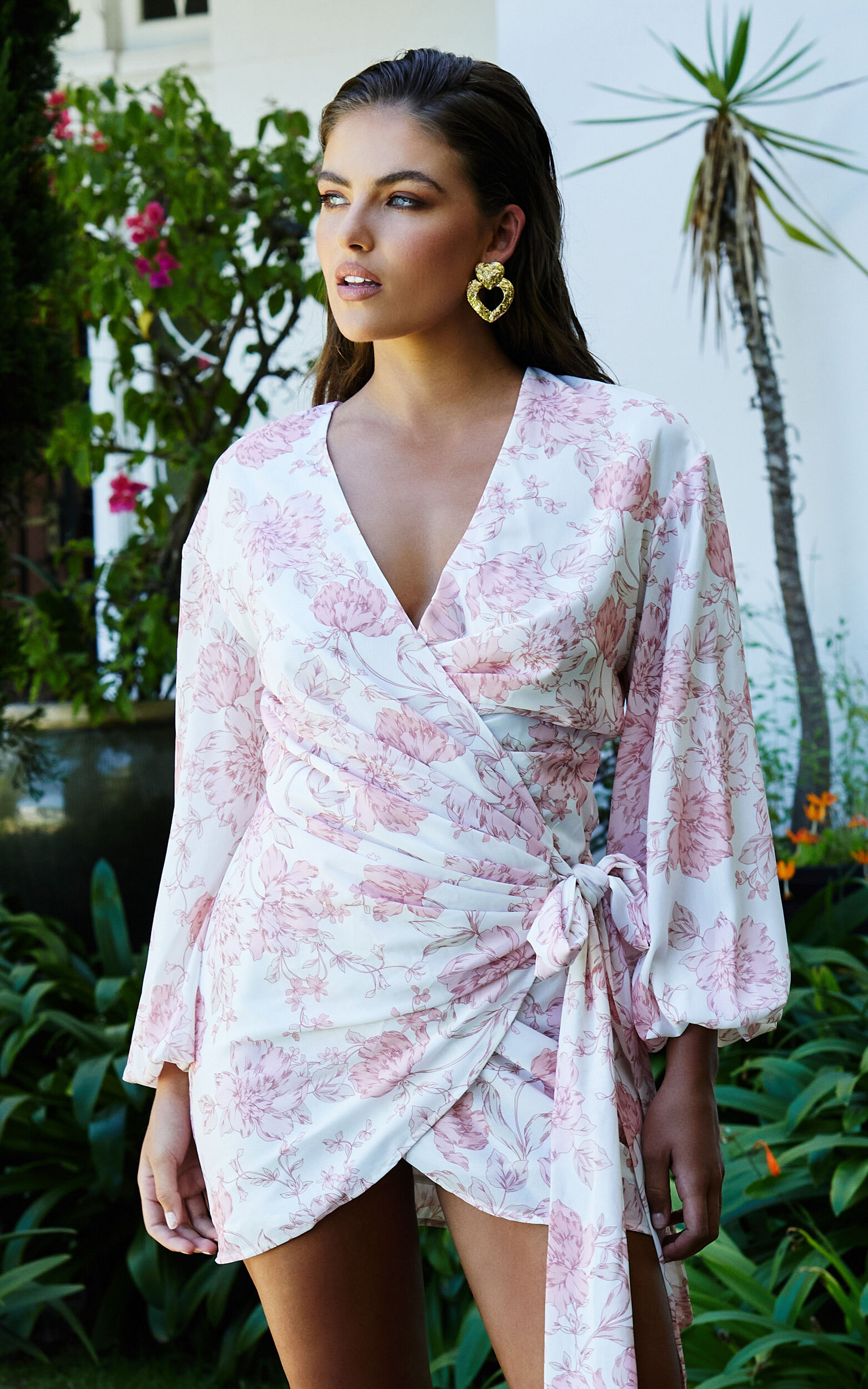 Wrap dress pastel cheap