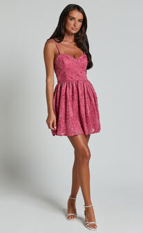 Bella Mini Dress - Sweetheart Bustier Dress in Pink