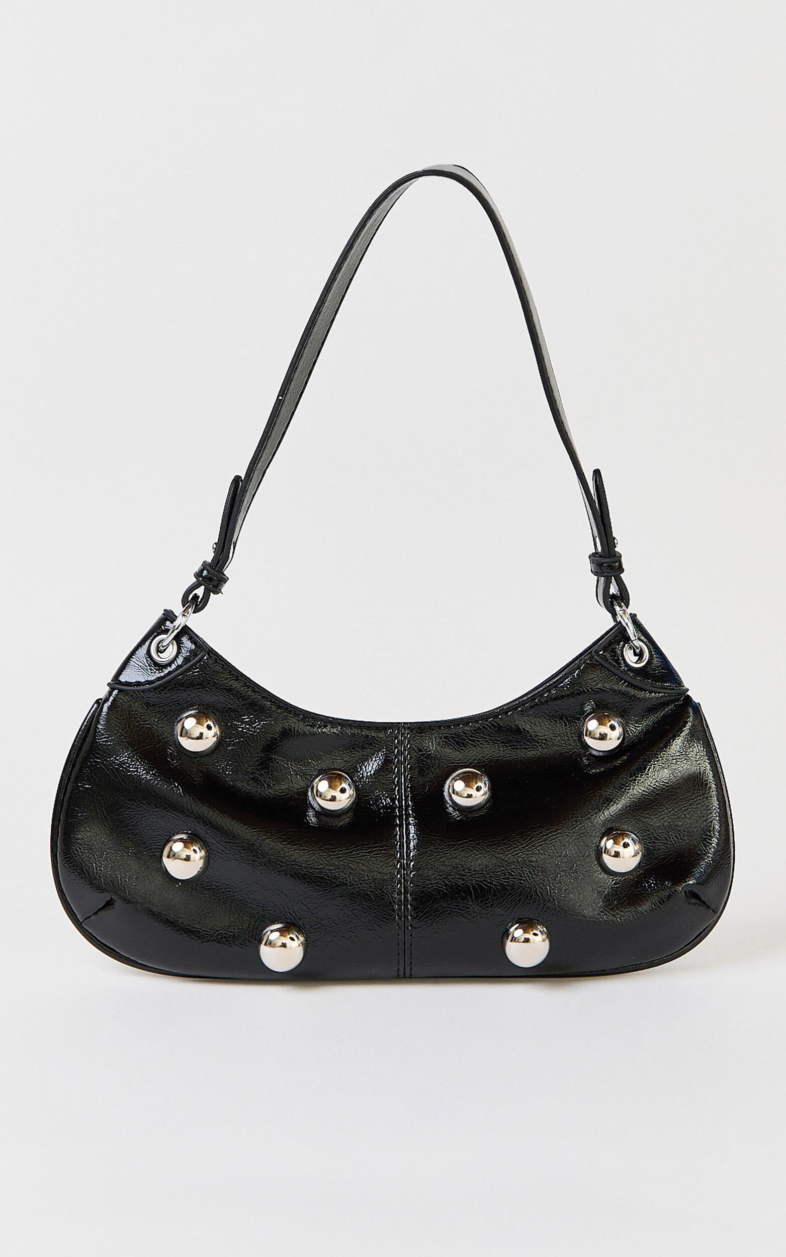 Laine Bag - Studded Vinyl Shoulder Bag in Black - NoSize, BLK1
