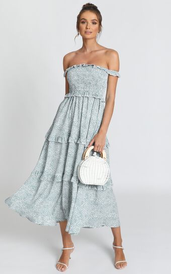 Looking Flawless Maxi Dress In Sage Floral