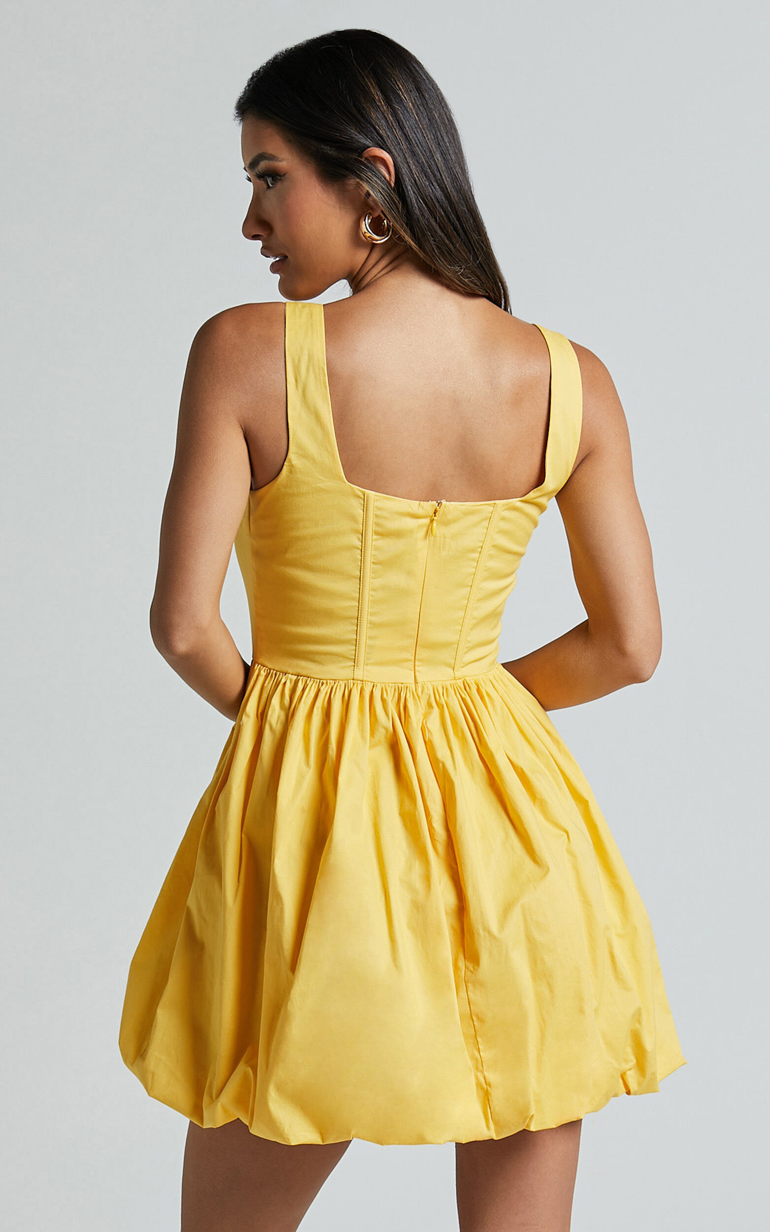 Yellow bustier dress cheap
