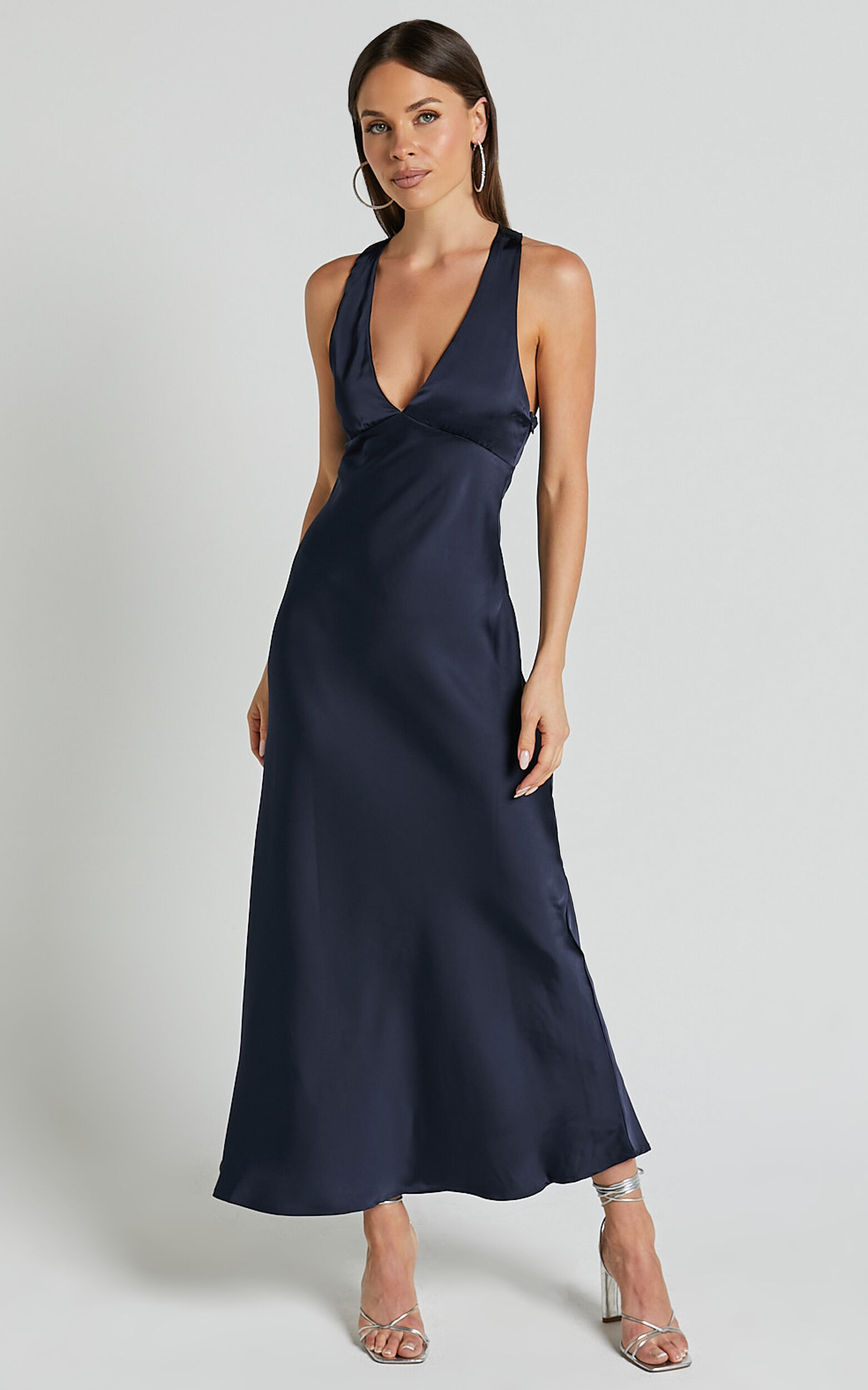Deep v neck slip dress shop
