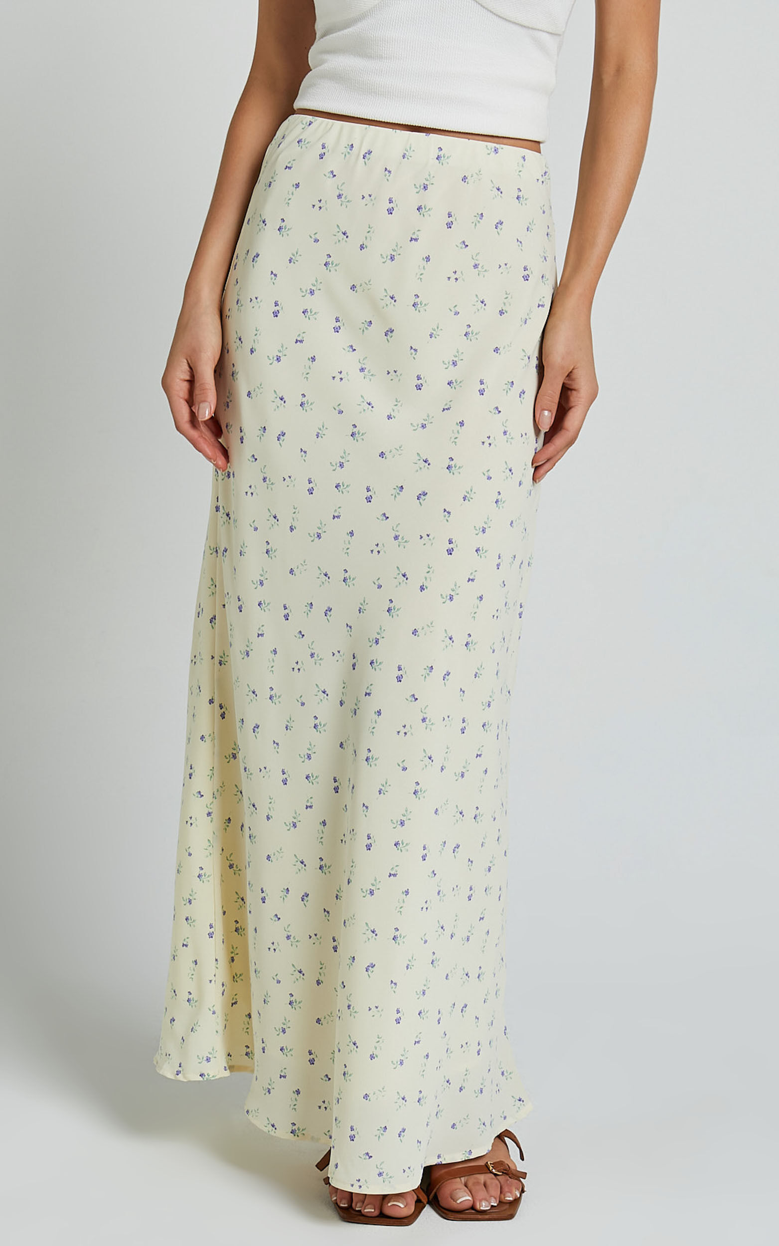 Floral midi slip skirt cheap