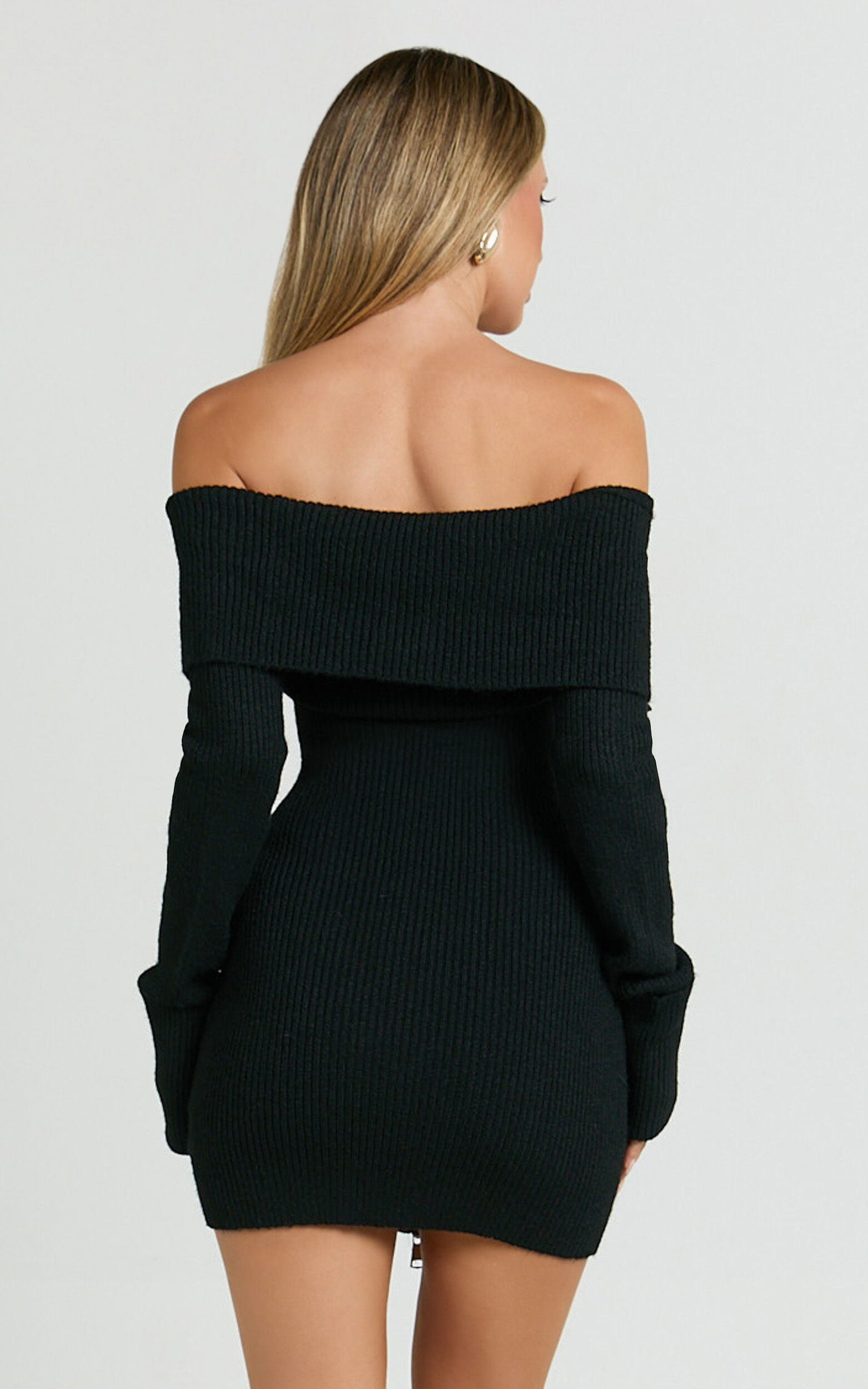 【WONDER WONDER】Morris off-shoulder mini bokashi knit op Marisol Off Shoulder Boucle Mini Dress - Periwinkle | MESHKI US