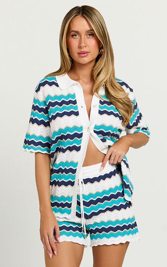 Runaway The Label - Hubert Short in Blue Multi