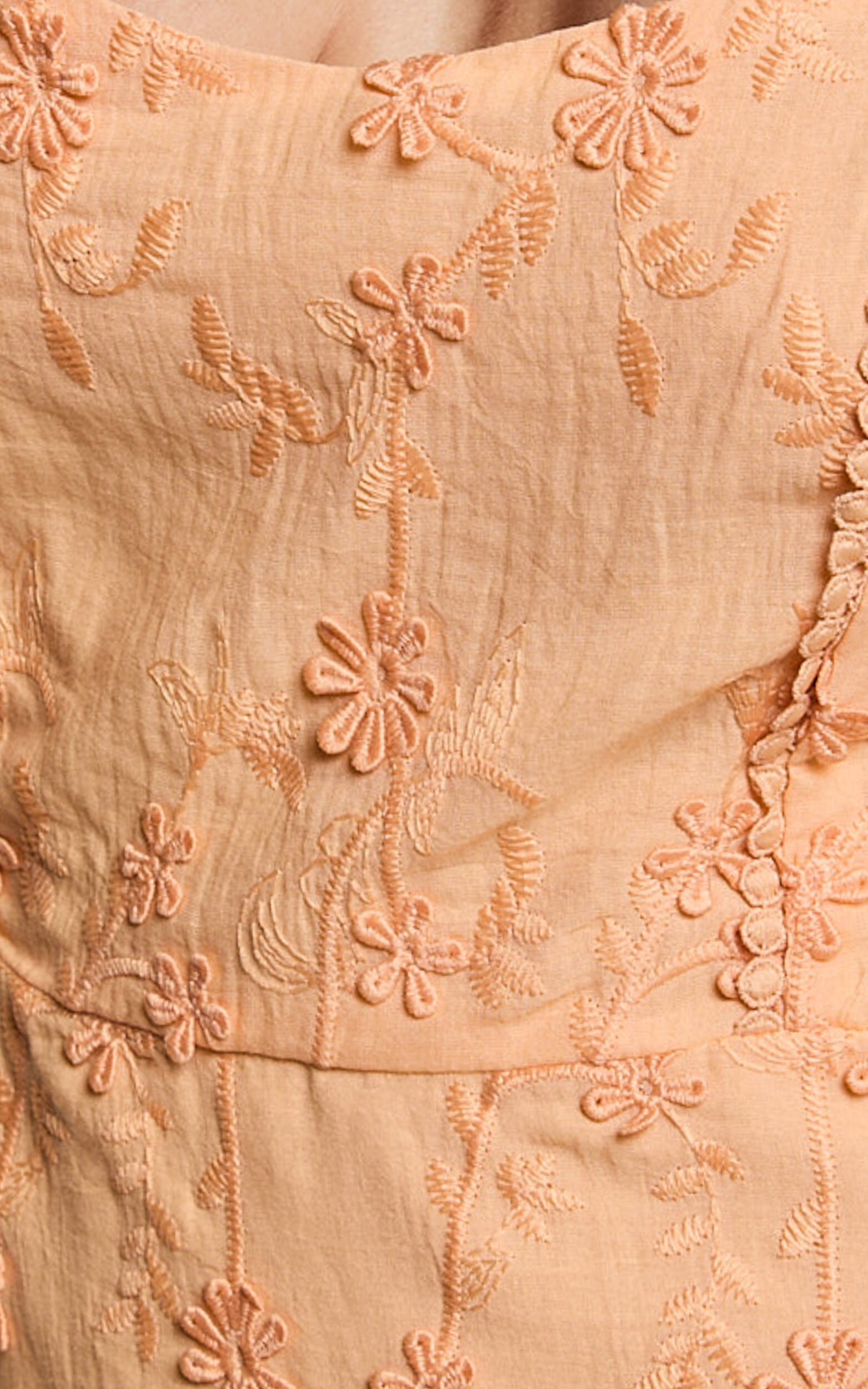 Fancy A Spritz Mini Dress - Square Neck Dress in Peach Fuzz | Showpo USA