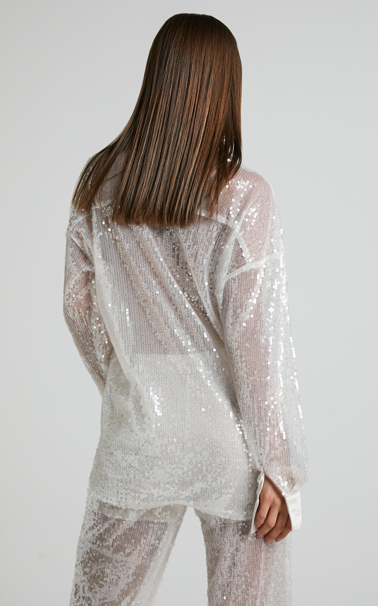 Sheer sparkly shirt new arrivals