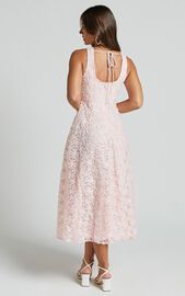 Georgina Midi Dress - Crew Neck Sleeveless A Line Dress in Blush Pink | Showpo USA