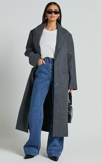Lioness Olsen Coat in Grey Marle Stay Warm and Stylish Sale