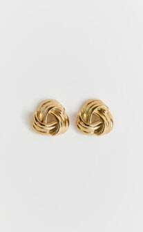 Samantha Earrings - Knot Stud Earrings in Gold